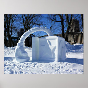 Snö Sculpture, Quebec, Kanada Poster