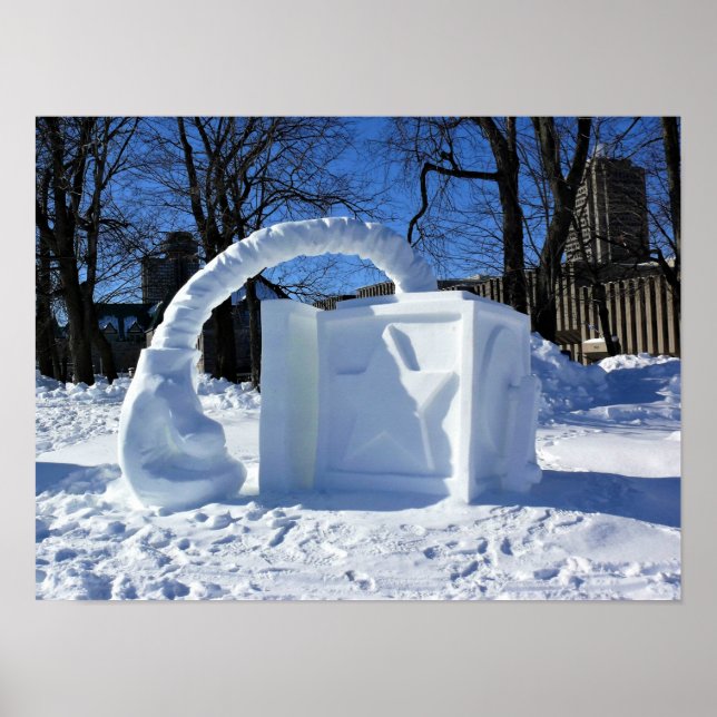 Snö Sculpture, Quebec, Kanada Poster (Framsidan)
