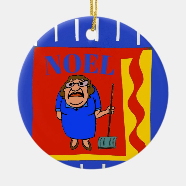 Snö Shovel, Noel, lägg till, redigera text Ceramic Julgransprydnad Keramik (Framsidan)