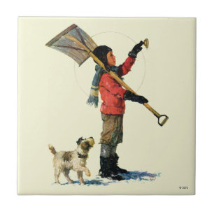 Snö Shoveler Kakelplatta