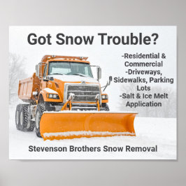 Snö Shoveling Removal Lastbil Modern Company Poster
