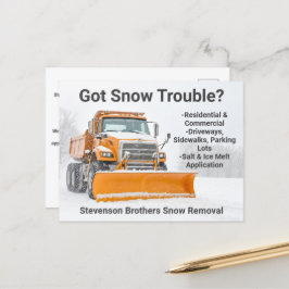 Snö Shoveling Removal Lastbil Modern Company Vykort