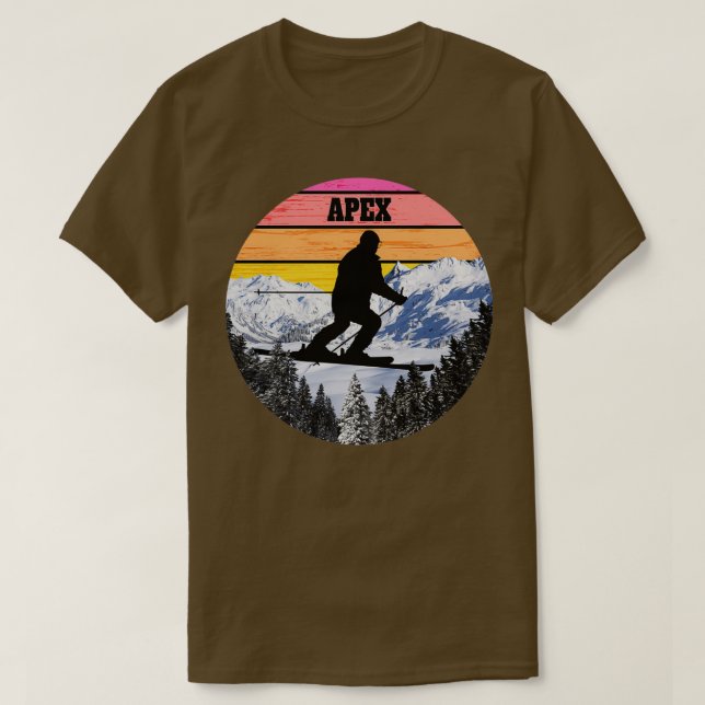 Snö Ski Apex Skiing Fält Kanada T Shirt (Design framsida)