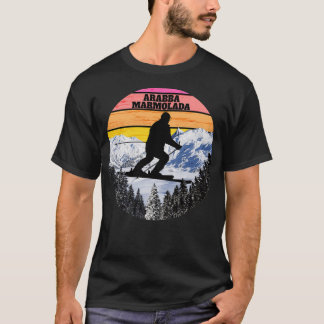 Snö Ski Arabba Marmolada Skiing Fält Italien T Shirt