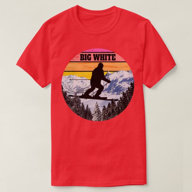 Snö Ski Big White Skiing Fält Kanada T Shirt (Design framsida)