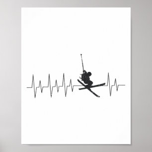 Snö Ski Heartslag Poster