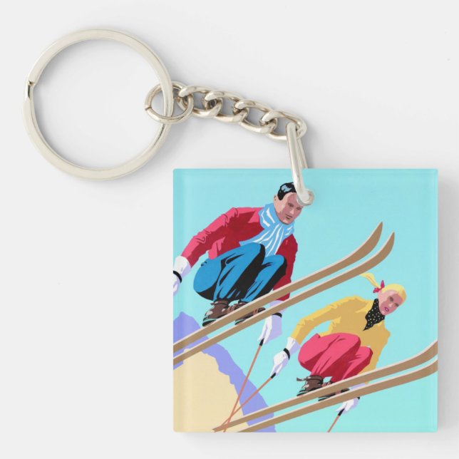 Snö Ski Jumping Vintage Art (Framsidan)