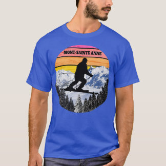 Snö Ski Mont Sainte Anne Skiing Fält Kanada T Shirt