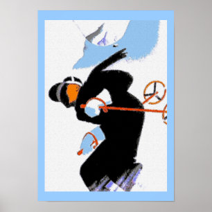 Snö Skier-bergen Poster