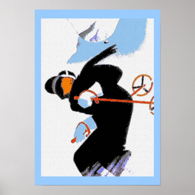 Snö Skier-bergen Poster (Framsidan)