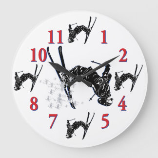 Snö Skier Clock - dess tid till Ski Stor Klocka