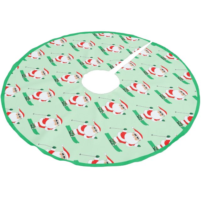 Snö Skier Skiing Julgransmatta Borstad Polyester (Vinklad)