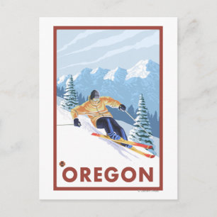 Snö Skier-Vintage resor Poster 2 Vykort