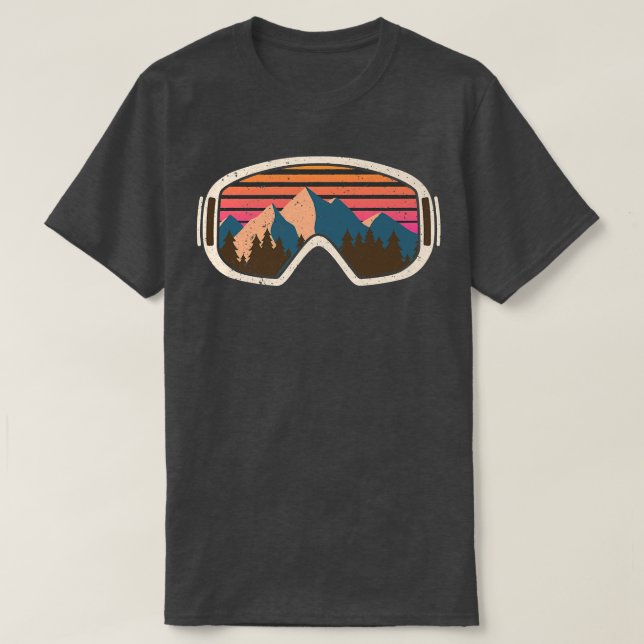 Snö Skiing Goggle Winter Sports Alpine Downhill S T Shirt (Design framsida)