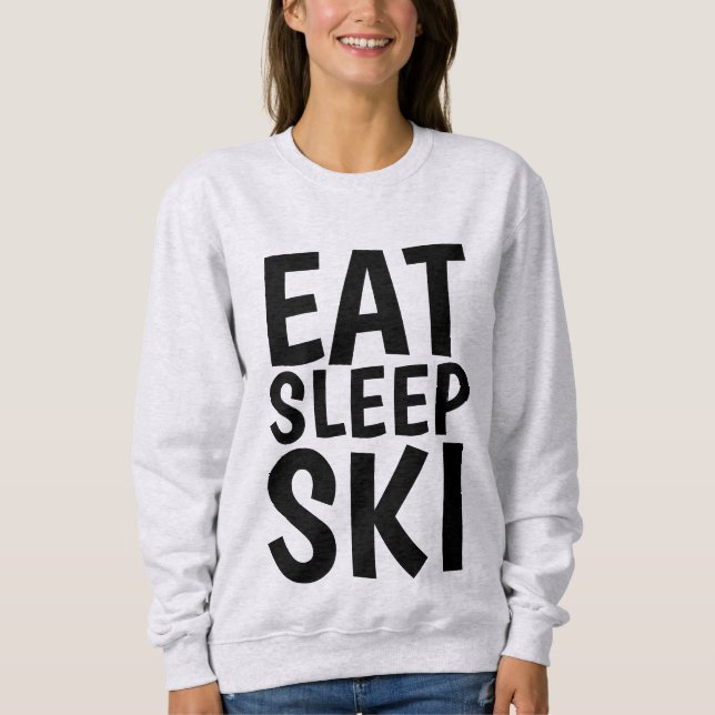 SNÖ SKIING T-shirts, EAT SLEEP SKI T Shirt (Framsida)