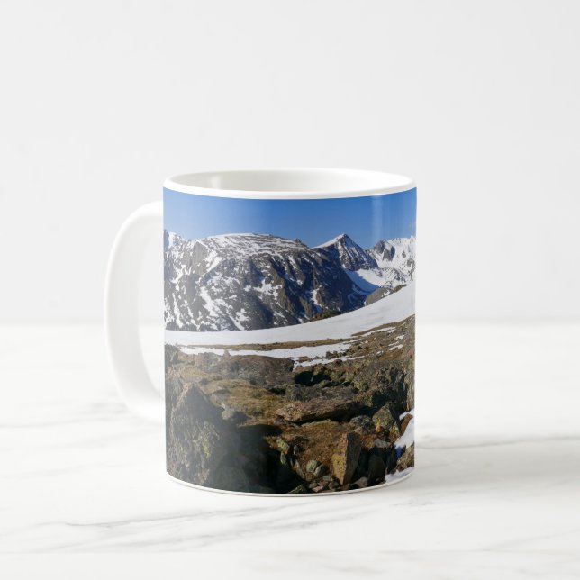 Snö Smälter på Rocky mountains Kaffemugg (Framsida vänster)