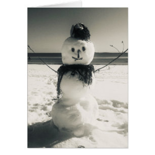 snö snögubbe hälsningskort
