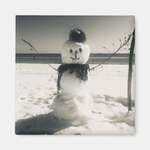 snö snögubbe magnet