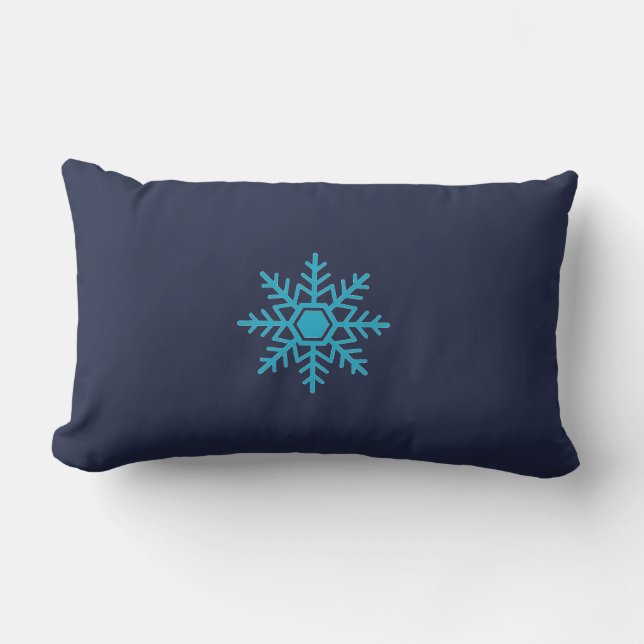 Snö Snowflake Blue Motif Winter Lumbarkudde (Framsida)