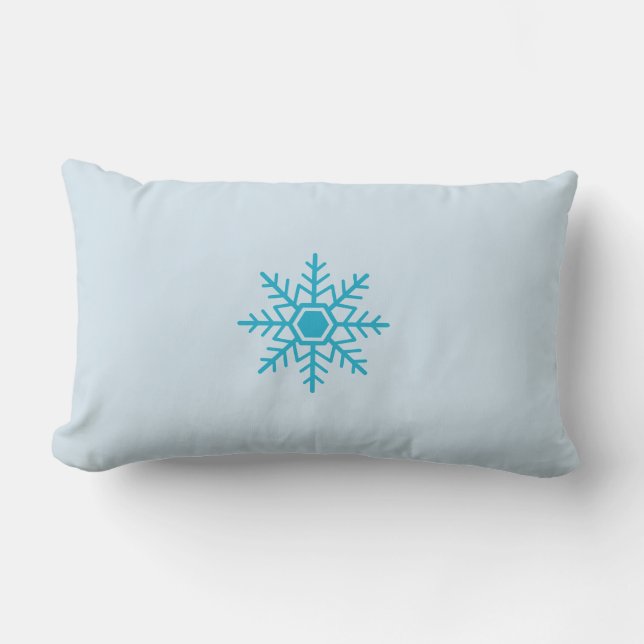 Snö Snowflake Blue Motif Winter Lumbarkudde (Framsida)