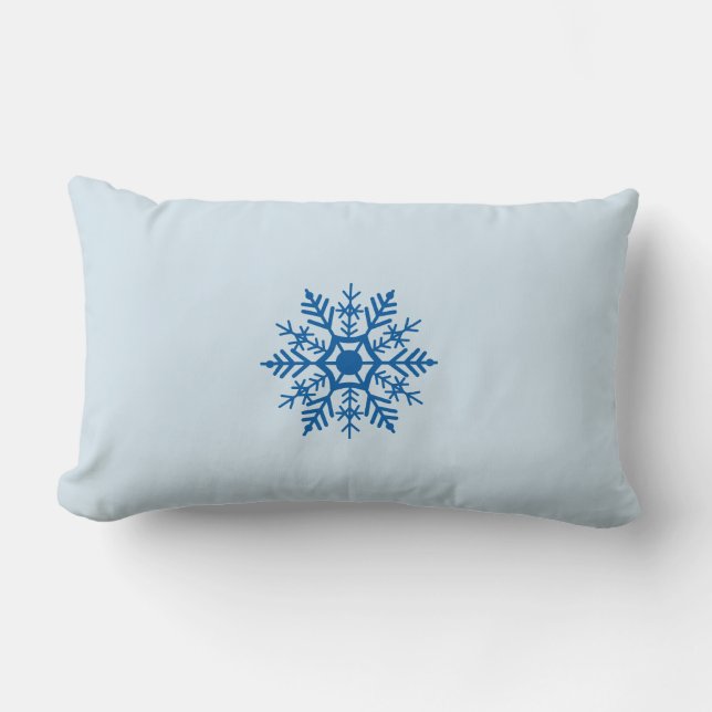Snö Snowflake Blue Motif Winter Lumbarkudde (Framsida)