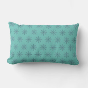 Snö Snowflake Blue Motif Winter Mönster Lumbarkudde