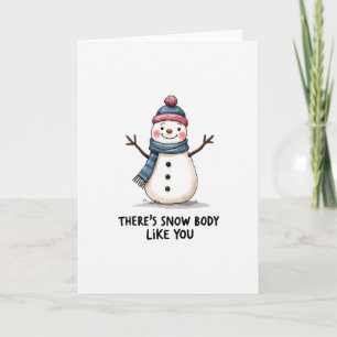 Snö som du Snögubbe Pun Kärlek Card Kort