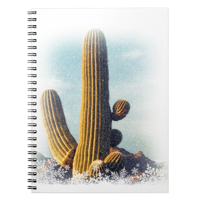 Snö som faller på Saguaro Anteckningsbok (Framsidan)