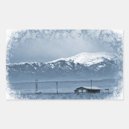 Snö som kommer in (jul) rektangulärt klistermärke