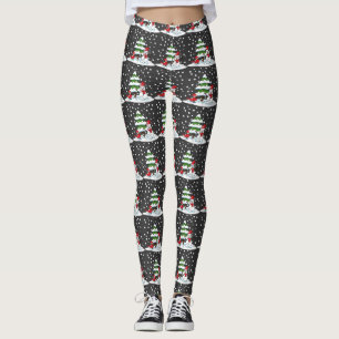 Snö som sjunker vid kardinal, Snögubbe och Gräs Tr Leggings