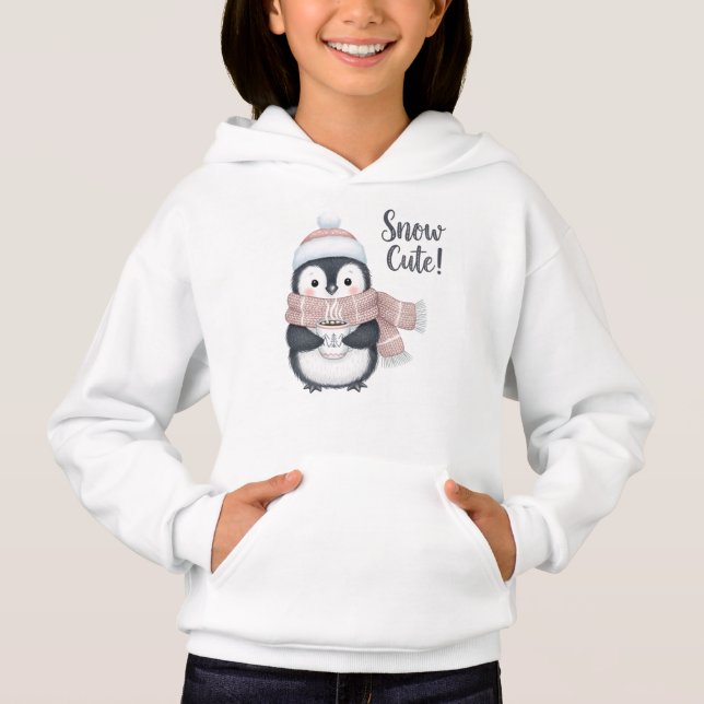 "Snö sött!" Vinterpingvin med kakamugge T Shirt (Framsida)