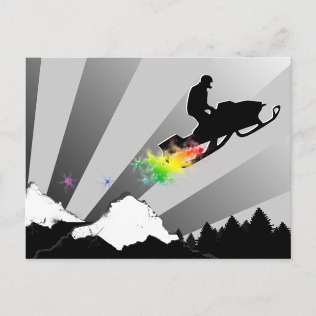 snö-spåret. vykort (Framsida)