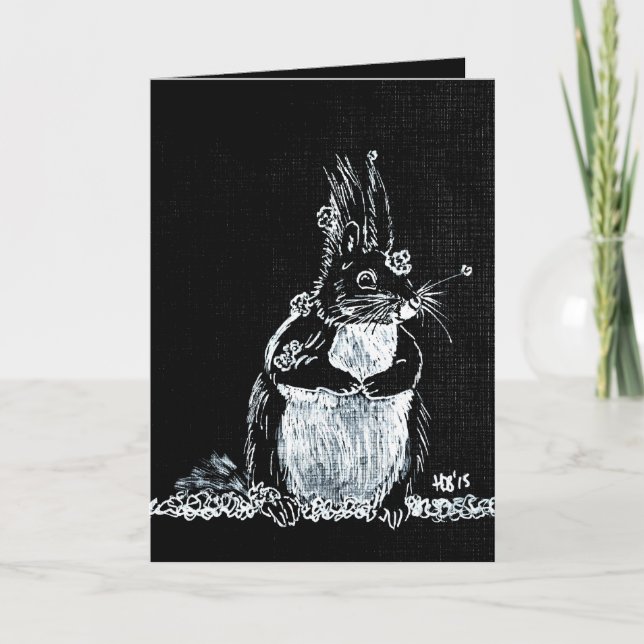 Snö Squirrel Helgkort (Framsida)