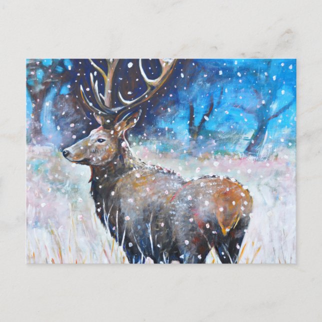 Snö Stag Vykort (Framsida)