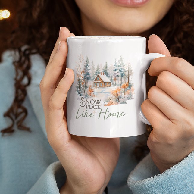 Snö Ställe som hem, bergskabinjulen Kaffemugg (Skapare uppladdad)