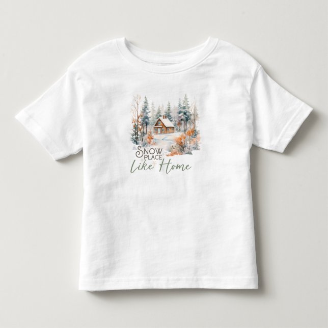Snö Ställe som hem, bergskabinjulen T Shirt (Framsida)