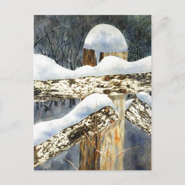 "Snö-stängsel" Land-vykort Vykort (Framsida)