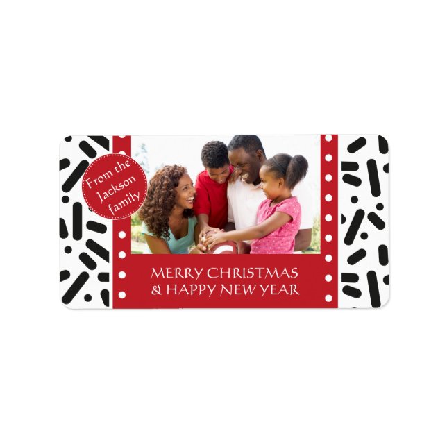 Snö - Stationära jultider och julklappar Adressetikett (Framsidan)