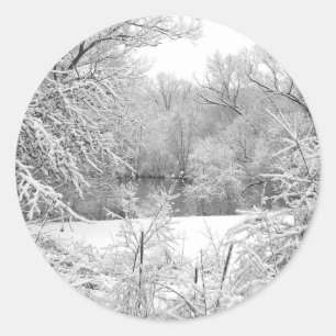 Snö Storm Runt Klistermärke