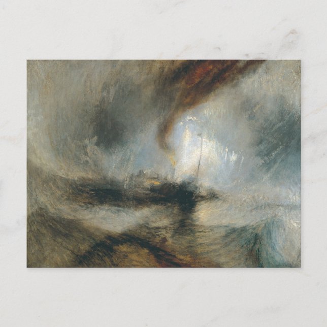 Snö Storm: Steam-Boat Harbours Mouth JMW Turner Vykort (Framsida)
