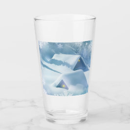 Snö störtade tak i en skog glaskopp