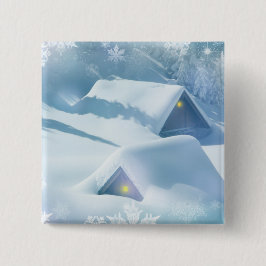 Snö störtade tak i en skog knapp