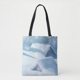 Snö störtade tak i en skog tygkasse