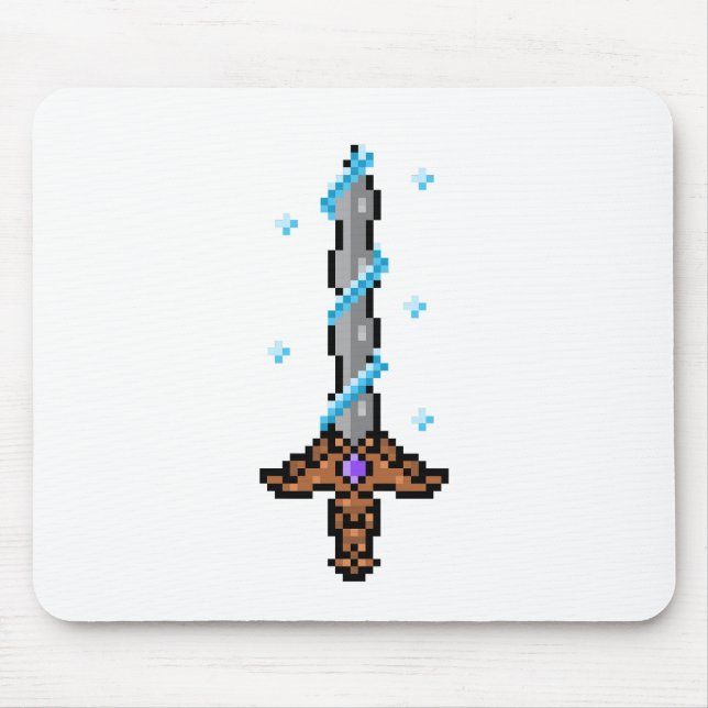 Snö Sword Pixel Art - Retro Ice Blade Design Musmatta (Framsidan)
