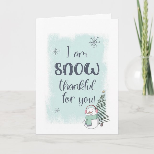 Snö Tack för julen Kort (Framsida)