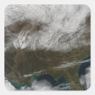 Snö täcker sträckning från nordöstra Texas Fyrkantigt Klistermärke