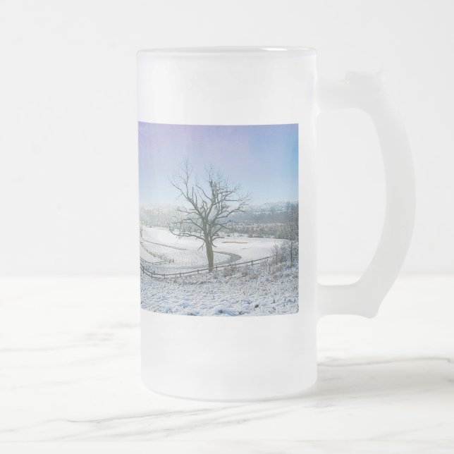Snö täckt av Ozark Backe Frosted Glass Beer Mugg (Höger)