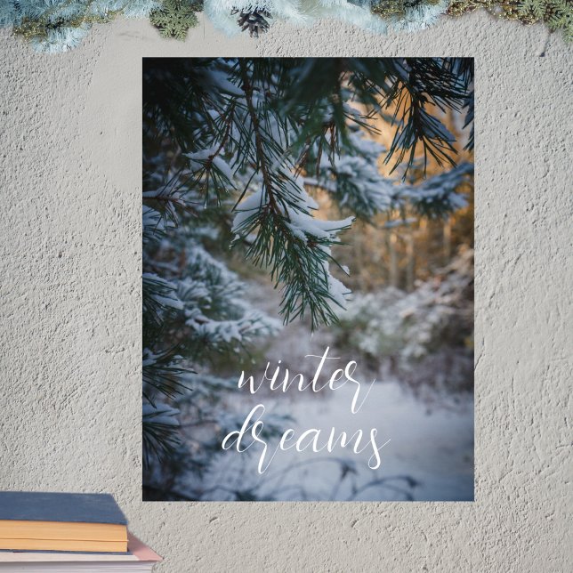 Snö-täckt gräs grenar poster (Skapare uppladdad)