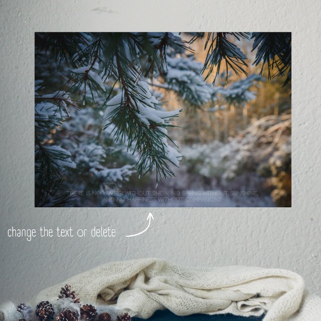 Snö-täckt gräs träd i vinterskogen poster (Skapare uppladdad)