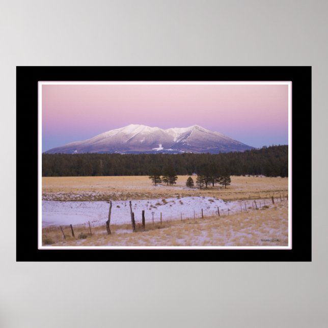 Snö-täckt San Francisco Peaks Arizona Sunset Poster (Framsidan)